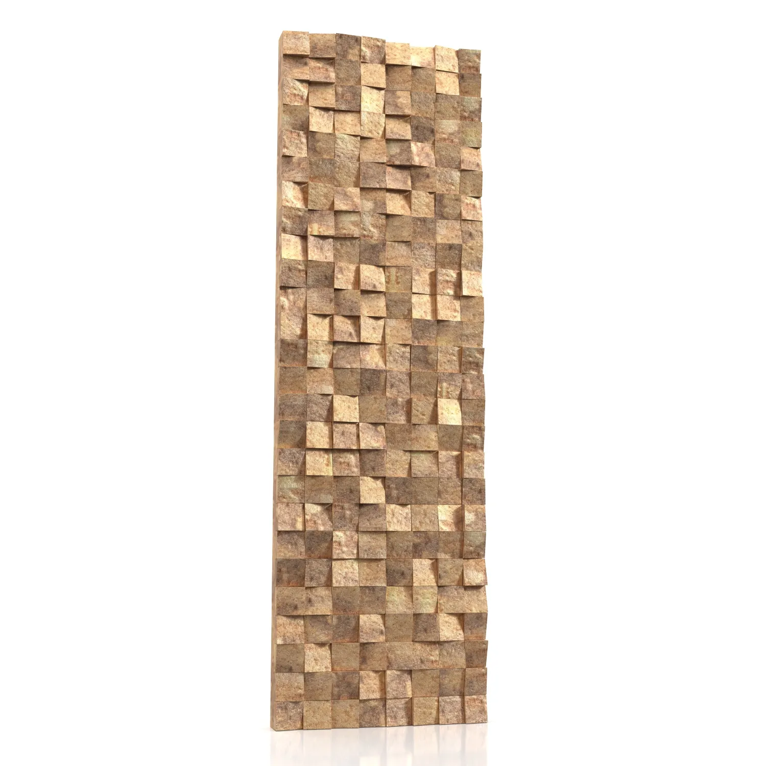 Textured 2 72w Metallic Rugged Wooden Blocks Metal Wall Art PBR 3D Model_06